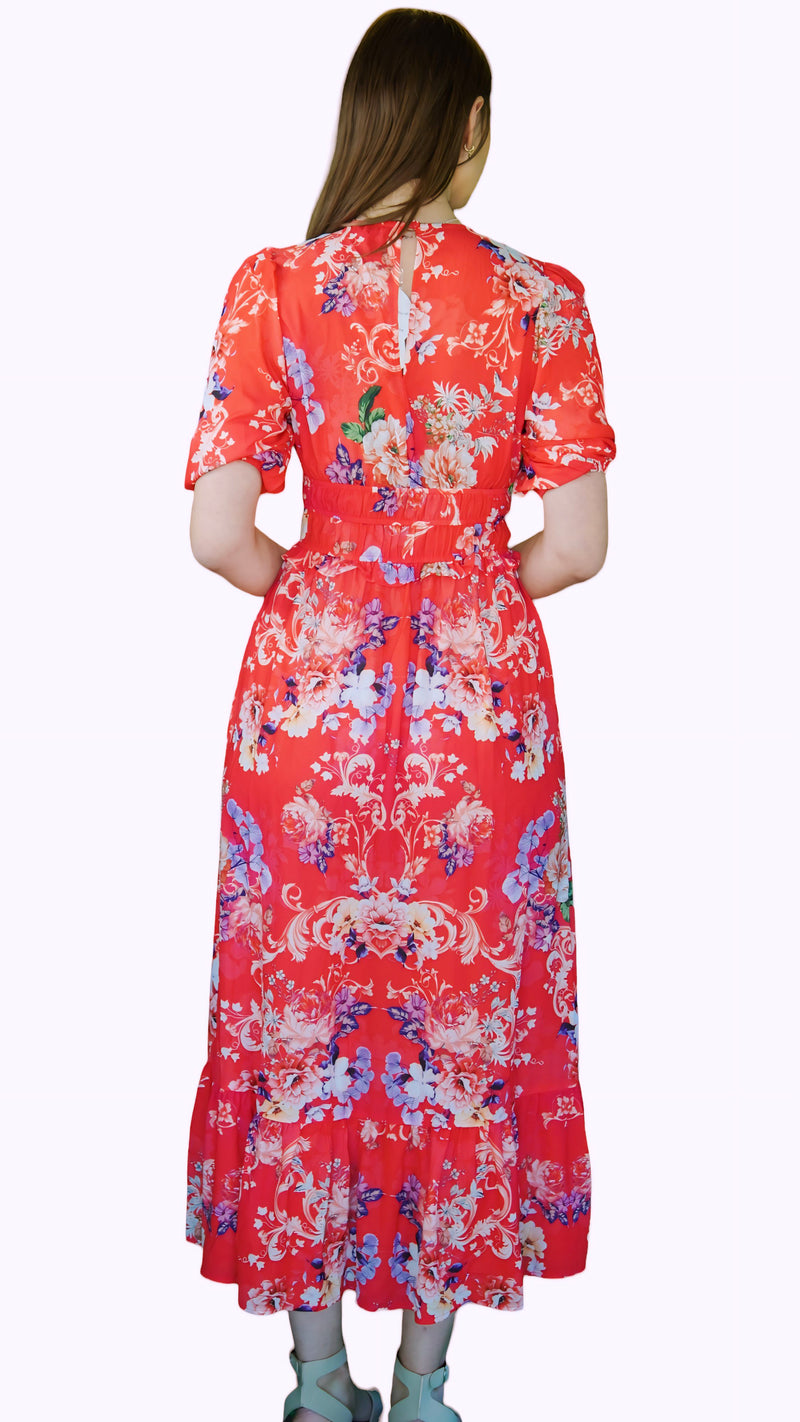 Scarlet Blossoms: The Perfect Red Floral Dress